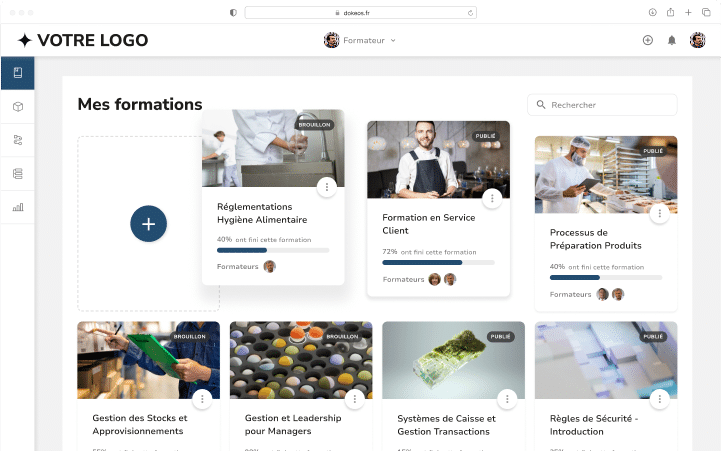 Ecran Dokeos LMS - Interface apprenant