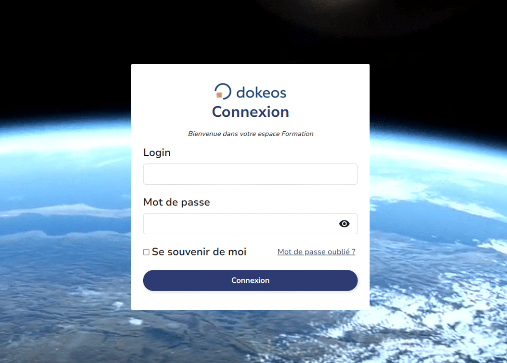 Ecran de connexion Dokeos LMS
